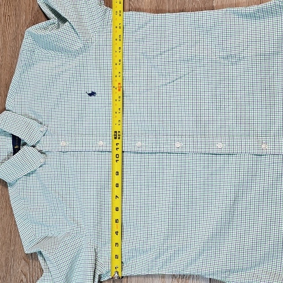 Ralph Lauren 100% Cotton Navy Green Check Plaid Long Sleeve Button Down Shirt - Picture 10 of 12